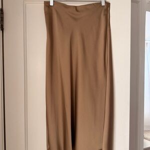 J. Crew Tan satin gwyneth Maxi Skirt